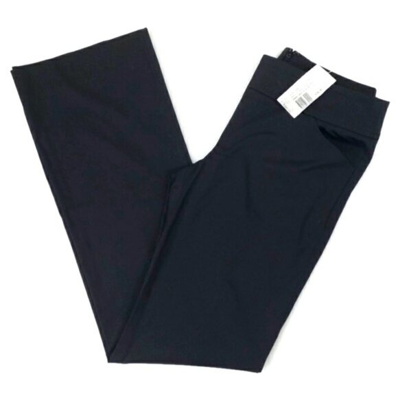 BCBGMaxAzria Black Flat Front High Waist Back Seamed Straight Leg Dress Pants - Picture 5 of 12